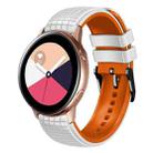 For Samsung Galaxy Watch Active 20mm Mesh Two Color Silicone Watch Band(White Orange) - 1