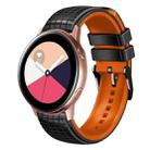 For Samsung Galaxy Watch Active 20mm Mesh Two Color Silicone Watch Band(Black Orange) - 1