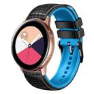 For Samsung Galaxy Watch Active 20mm Mesh Two Color Silicone Watch Band(Black Sky Blue) - 1