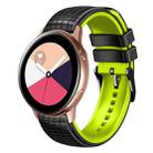 For Samsung Galaxy Watch Active 20mm Mesh Two Color Silicone Watch Band(Black Lime) - 1