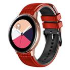 For Samsung Galaxy Watch Active 20mm Mesh Two Color Silicone Watch Band(Red Black) - 1
