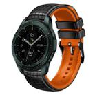 For Samsung Galaxy Watch 42mm 20mm Mesh Two Color Silicone Watch Band(Black Orange) - 1