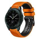 For Samsung Galaxy Watch 42mm 20mm Mesh Two Color Silicone Watch Band(Orange Black) - 1