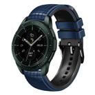 For Samsung Galaxy Watch 42mm 20mm Mesh Two Color Silicone Watch Band(Dark Blue Black) - 1