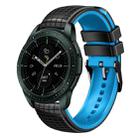 For Samsung Galaxy Watch 42mm 20mm Mesh Two Color Silicone Watch Band(Black Sky Blue) - 1