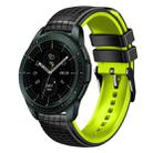 For Samsung Galaxy Watch 42mm 20mm Mesh Two Color Silicone Watch Band(Black Lime) - 1