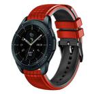 For Samsung Galaxy Watch 42mm 20mm Mesh Two Color Silicone Watch Band(Red Black) - 1