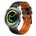 For Samsung Watch Gear Sport 20mm Mesh Two Color Silicone Watch Band(Black Orange) - 1