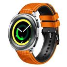 For Samsung Watch Gear Sport 20mm Mesh Two Color Silicone Watch Band(Orange Black) - 1