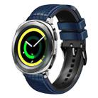 For Samsung Watch Gear Sport 20mm Mesh Two Color Silicone Watch Band(Dark Blue Black) - 1