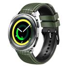 For Samsung Watch Gear Sport 20mm Mesh Two Color Silicone Watch Band(Army Green Black) - 1