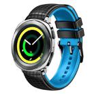 For Samsung Watch Gear Sport 20mm Mesh Two Color Silicone Watch Band(Black Sky Blue) - 1