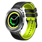 For Samsung Watch Gear Sport 20mm Mesh Two Color Silicone Watch Band(Black Lime) - 1