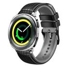 For Samsung Watch Gear Sport 20mm Mesh Two Color Silicone Watch Band(Black Gray) - 1