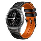 For Samsung Watch Gear S2 Classic 20mm Mesh Two Color Silicone Watch Band(Black Orange) - 1