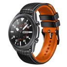 For Samsung Galaxy Watch3 45mm 22mm Mesh Two Color Silicone Watch Band(Orange Black) - 1