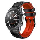 For Samsung Galaxy Watch3 45mm 22mm Mesh Two Color Silicone Watch Band(Red Black) - 1