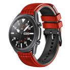 For Samsung Galaxy Watch3 45mm 22mm Mesh Two Color Silicone Watch Band(Black Red) - 1