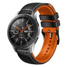 For Samsung Galaxy Watch 46mm 22mm Mesh Two Color Silicone Watch Band(Orange Black) - 1