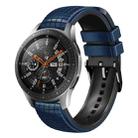 For Samsung Galaxy Watch 46mm 22mm Mesh Two Color Silicone Watch Band(Dark Blue Black) - 1