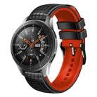 For Samsung Galaxy Watch 46mm 22mm Mesh Two Color Silicone Watch Band(Red Black) - 1