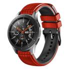 For Samsung Galaxy Watch 46mm 22mm Mesh Two Color Silicone Watch Band(Black Red) - 1