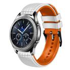 For Samsung Watch Gear S3 Classic 22mm Mesh Two Color Silicone Watch Band(White Orange) - 1