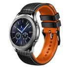 For Samsung Watch Gear S3 Classic 22mm Mesh Two Color Silicone Watch Band(Orange Black) - 1