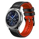 For Samsung Watch Gear S3 Classic 22mm Mesh Two Color Silicone Watch Band(Red Black) - 1