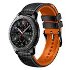 For Samsung Watch Gear S3 Frontier 22mm Mesh Two Color Silicone Watch Band(Orange Black) - 1