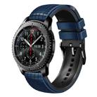 For Samsung Watch Gear S3 Frontier 22mm Mesh Two Color Silicone Watch Band(Dark Blue Black) - 1