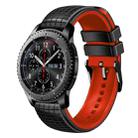 For Samsung Watch Gear S3 Frontier 22mm Mesh Two Color Silicone Watch Band(Red Black) - 1