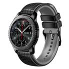 For Samsung Watch Gear S3 Frontier 22mm Mesh Two Color Silicone Watch Band(Black Orange) - 1