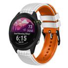 For Garmin Forerunner 255 22mm Mesh Two Color Silicone Watch Band(White Orange) - 1