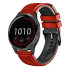 For Garmin Vivoactive 4 22mm Mesh Two Color Silicone Watch Band(Black Red) - 1
