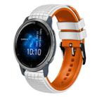 For Garmin Venu 2 22mm Mesh Two Color Silicone Watch Band(White Orange) - 1