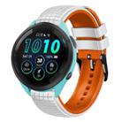 For Garmin Forerunner 265 22mm Mesh Two Color Silicone Watch Band(White Orange) - 1