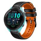 For Garmin Forerunner265 Music 22mm Mesh Two Color Silicone Watch Band(Orange Black) - 1