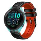 For Garmin Forerunner265 Music 22mm Mesh Two Color Silicone Watch Band(Red Black) - 1