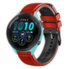For Garmin Forerunner265 Music 22mm Mesh Two Color Silicone Watch Band(Black Red) - 1
