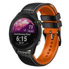 For Garmin Forerunner 255 Music 22mm Mesh Two Color Silicone Watch Band(Orange Black) - 1