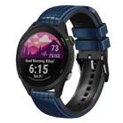 For Garmin Forerunner 255 Music 22mm Mesh Two Color Silicone Watch Band(Dark Blue Black) - 1