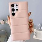 For Samsung Galaxy S22 Ultra 5G Down Jacket Airbag Shockproof Phone Case(Rose Gold) - 1