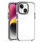 For iPhone 15 Plus Two-color TPU Transparent PC Shockproof Phone Case(Black) - 1