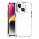 For iPhone 15 Plus Two-color TPU Transparent PC Shockproof Phone Case(White) - 1