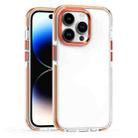 For iPhone 15 Pro Two-color TPU Transparent PC Shockproof Phone Case(Orange) - 1