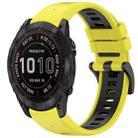 For Garmin Fenix 7X Sports Two-Color Quick Release Silicone Watch Band(Yellow+Black) - 1