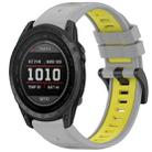For Garmin Tactix 7 Sports Two-Color Quick Release Silicone Watch Band(Gray+Yellow) - 1