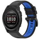 For Garmin Tactix 7 Sports Two-Color Quick Release Silicone Watch Band(Black+Blue) - 1