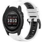 For Garmin Tactix 7 Sports Two-Color Quick Release Silicone Watch Band(White+Black) - 1